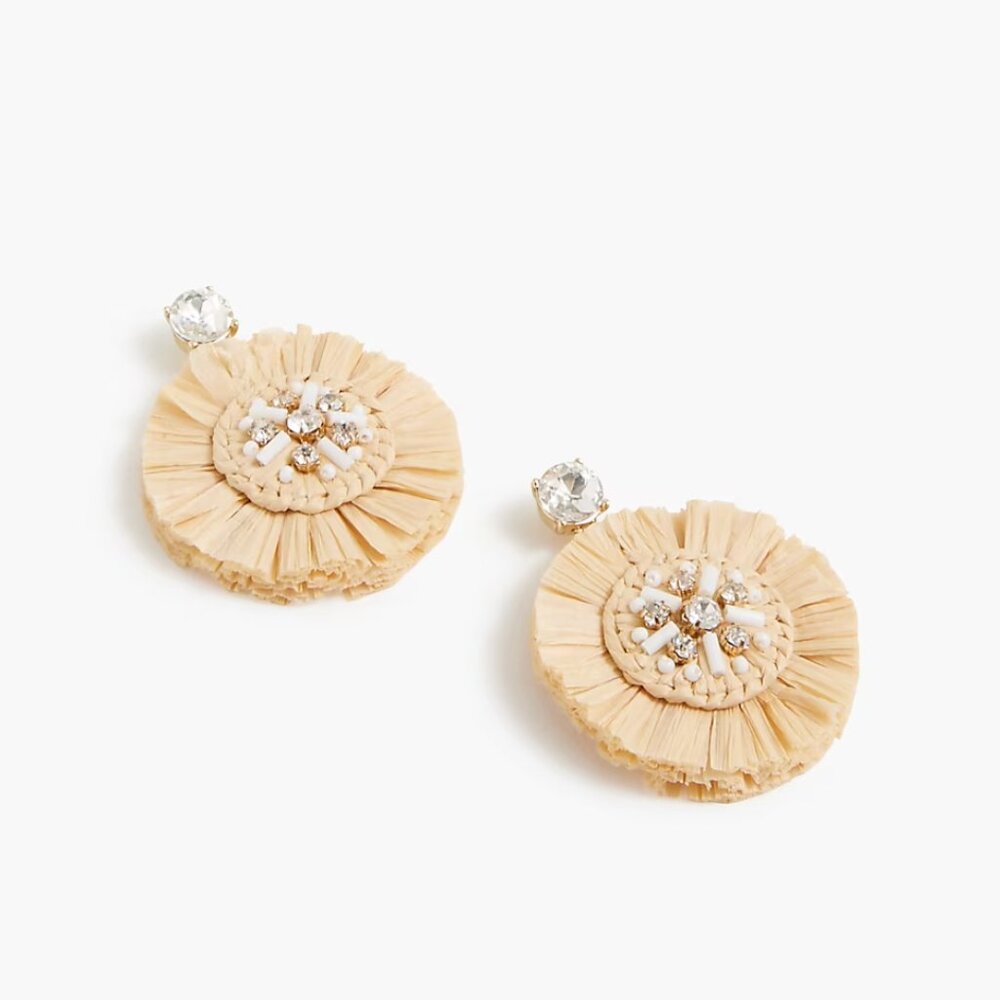 Woven Circle Raffia Earrings J. Crew Factory